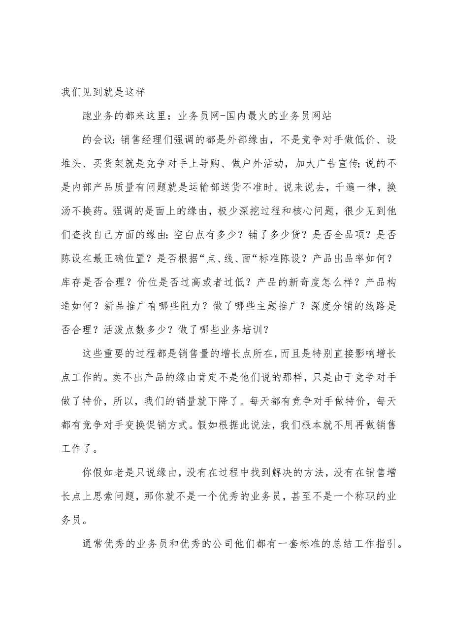 业务员月度工作总结.docx_第5页