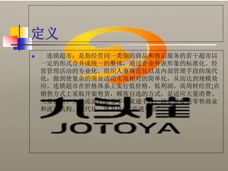 理解和掌握连锁超市定义特征和类型课件_第1页