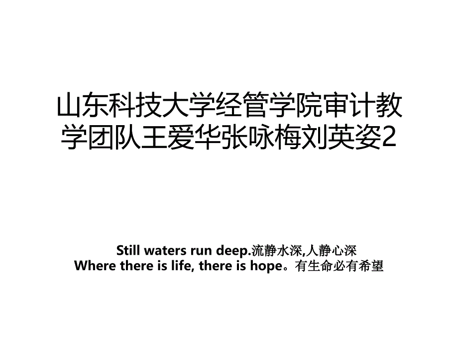 山东科技大学经管学院审计教学团队王爱华张咏梅刘英姿2_第1页