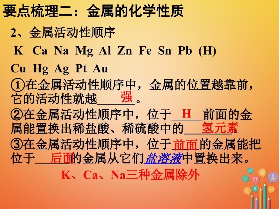 广东省汕头市龙湖区九年级化学下册第8单元金属和金属材料期末复习课件新版新人教版_第5页