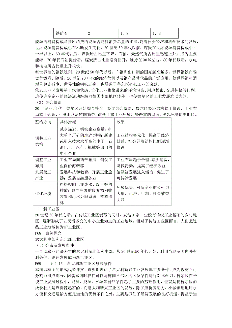 新编一师一优课高一地理人教版必修2教学设计：4.3传统工业区与新工业区1 Word版含答案_第3页