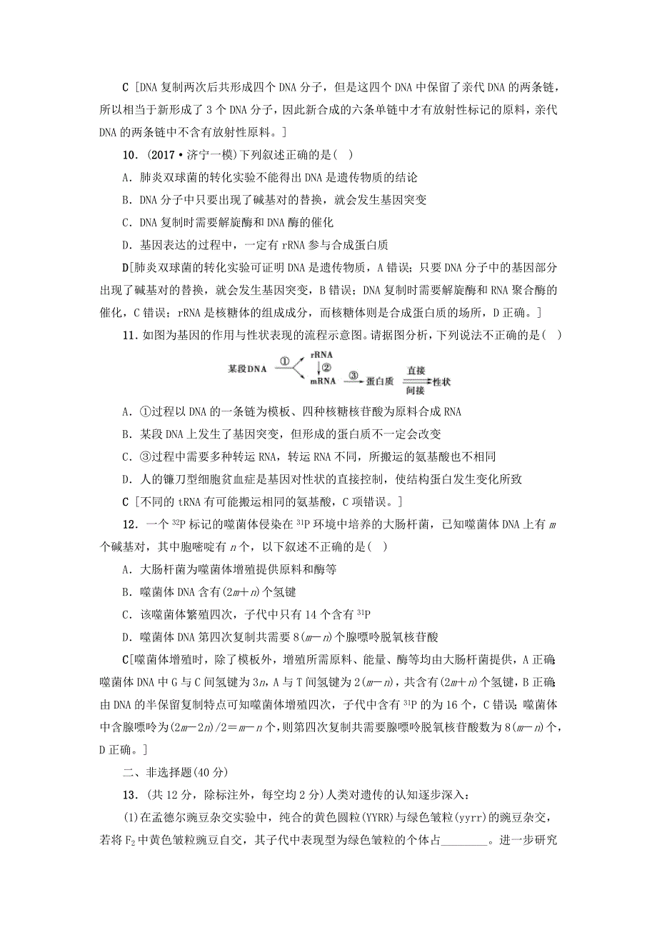 高三生物一轮复习易错热点排查练六新人教版_第4页