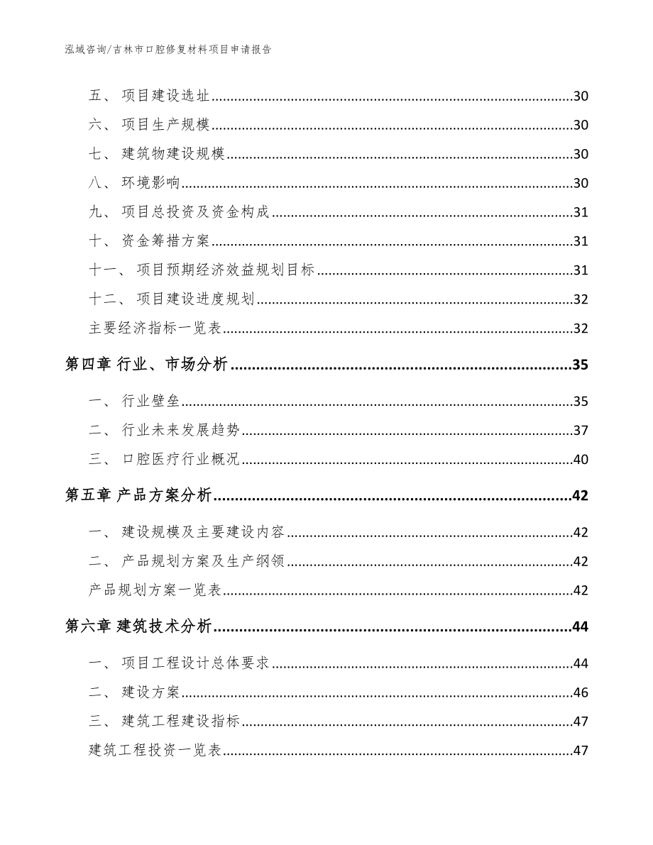 吉林市口腔修复材料项目申请报告（参考模板）_第2页