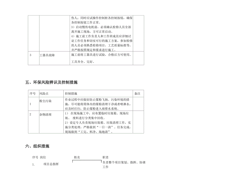 燃煤双进双出磨煤机更换衬板有限空间四措两案_第4页