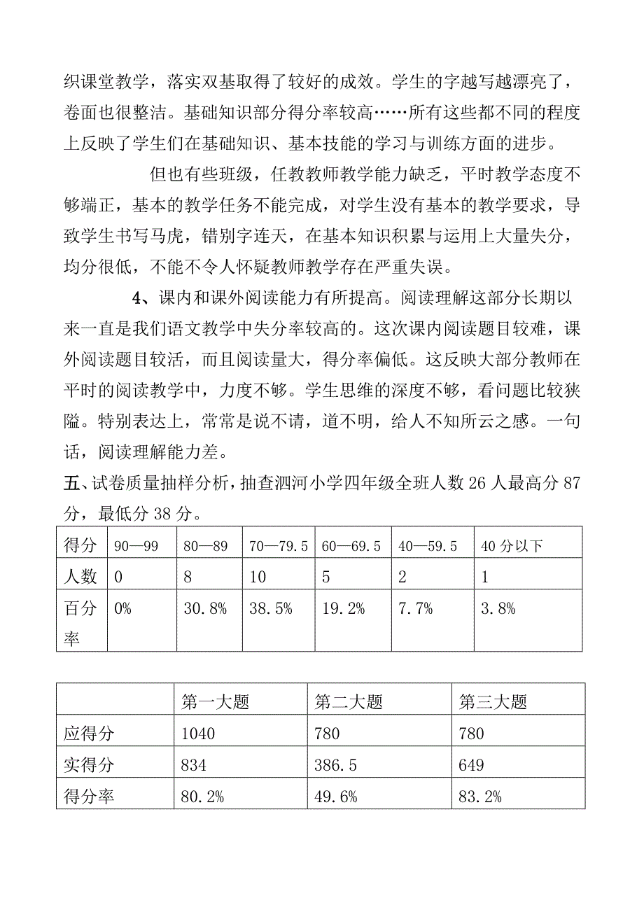 2012年春季期四年级语文期考质量分析_第5页