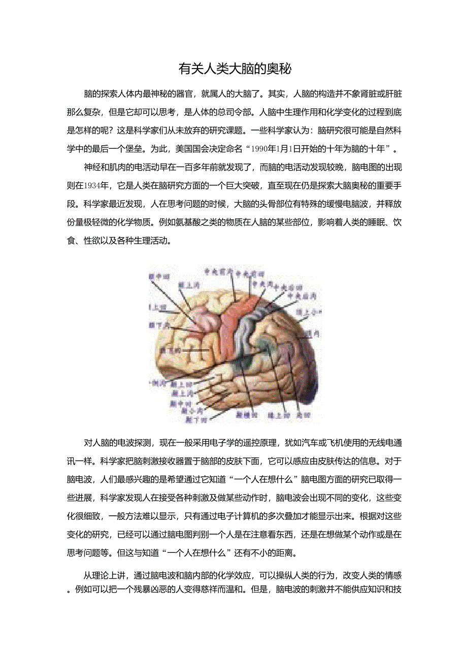 人类大脑的奥秘_第1页