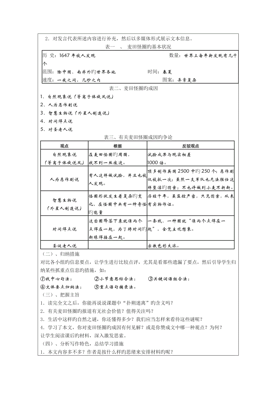 扑朔迷离的麦田怪圈教学案_第2页