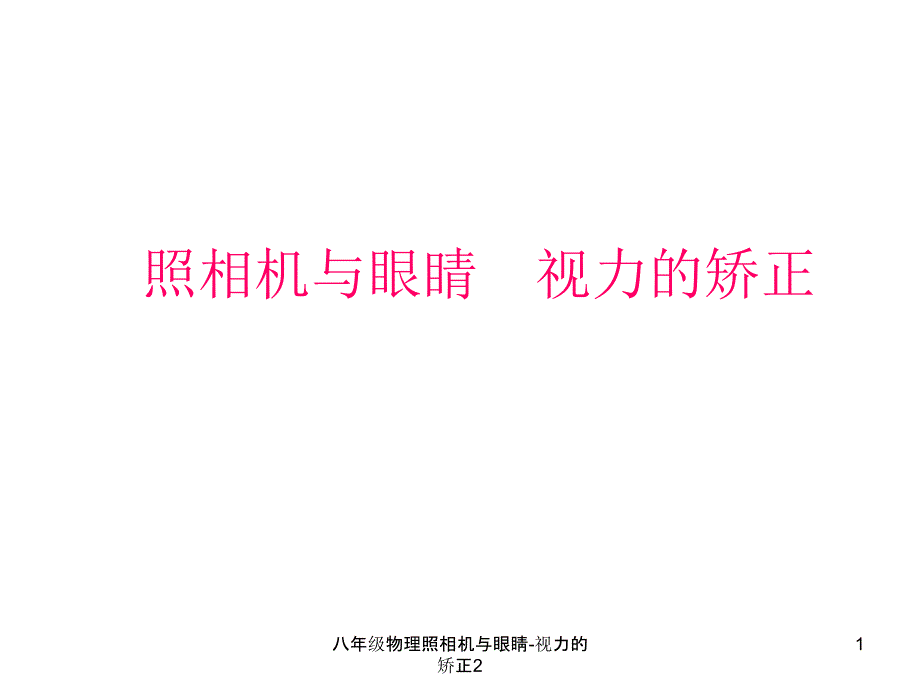 八年级物理照相机与眼睛视力的矫正2课件_第1页