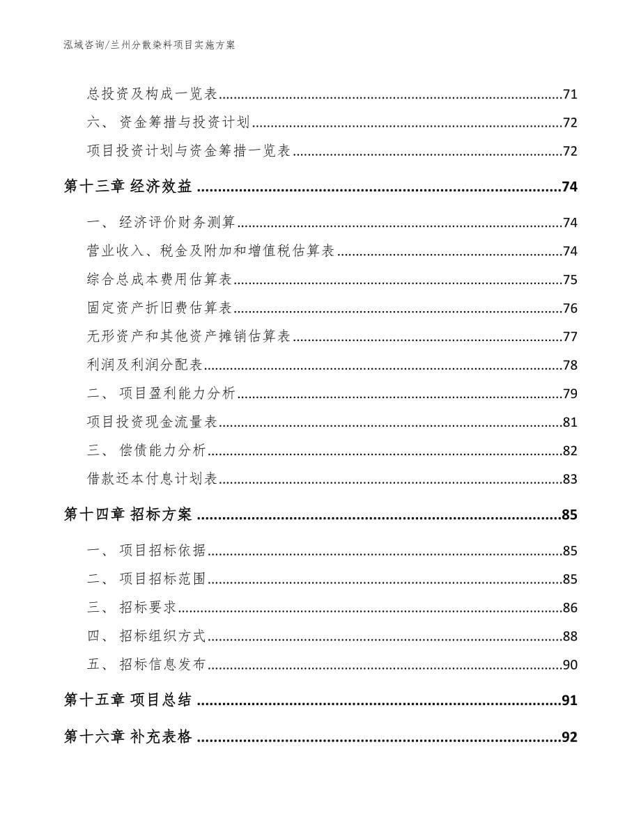 兰州分散染料项目实施方案参考模板_第5页