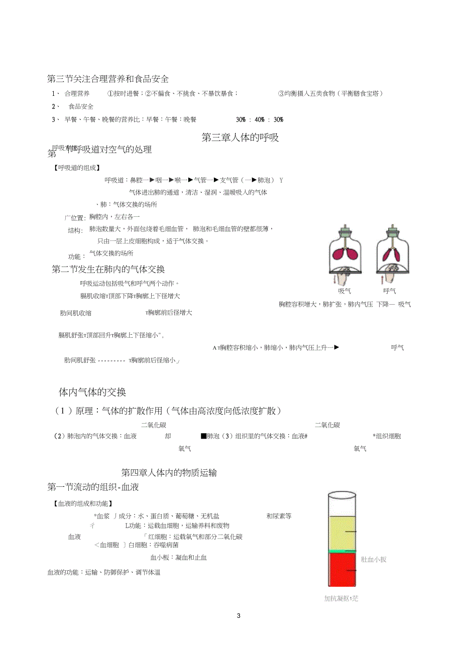 (完整)人教版七年级下册生物知识点总结大全,推荐文档_第3页