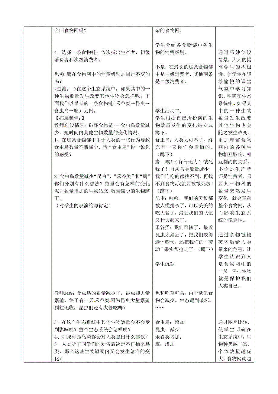 精选类八年级生物下册第6单元第2章第2节食物链和食物网教学案1无答案新版济南版_第4页