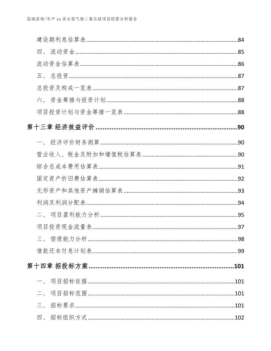 年产xx亲水型气相二氧化硅项目经营分析报告（模板）_第5页