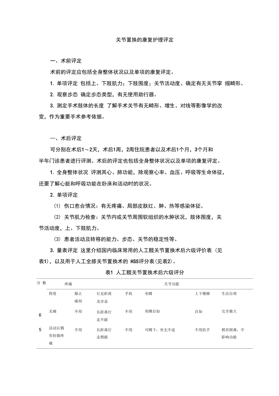 关节置换康复护理评定_第1页