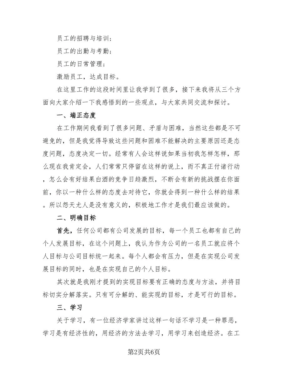 2023年商业销售经理年终总结（2篇）.doc_第2页