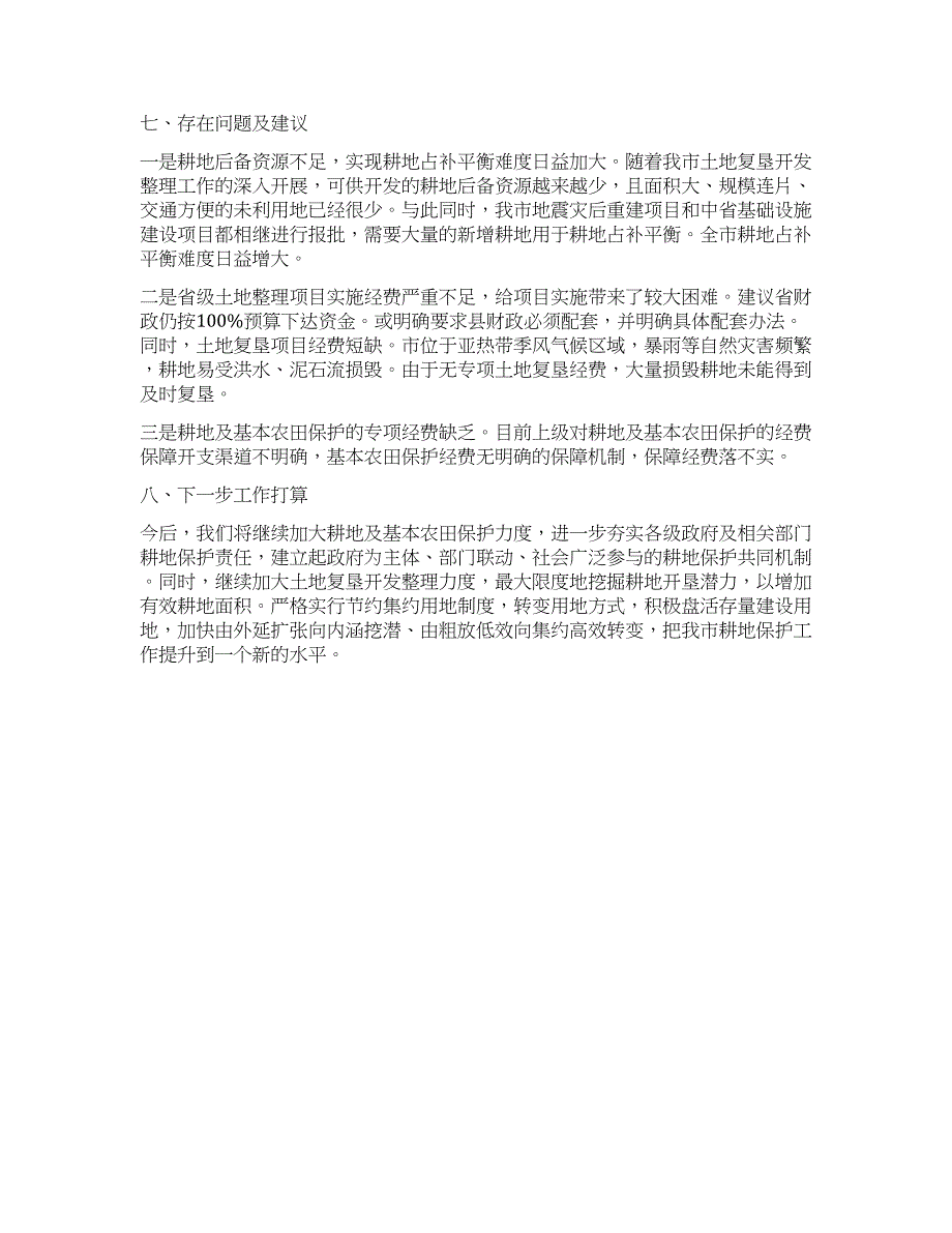 市耕地保护落实情况报告.docx_第2页