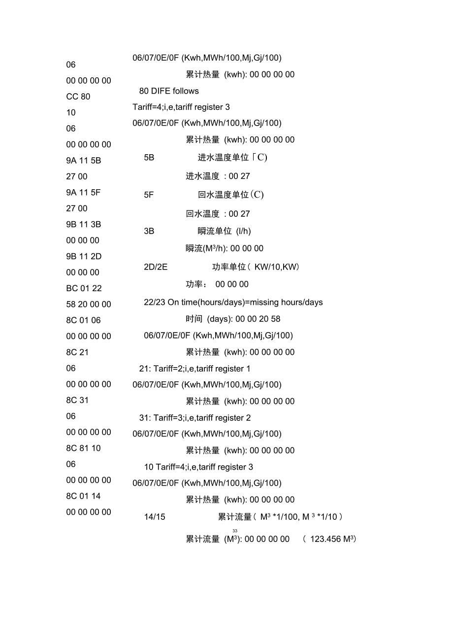 兰吉尔热量表MBUS抄表数据格式_第5页