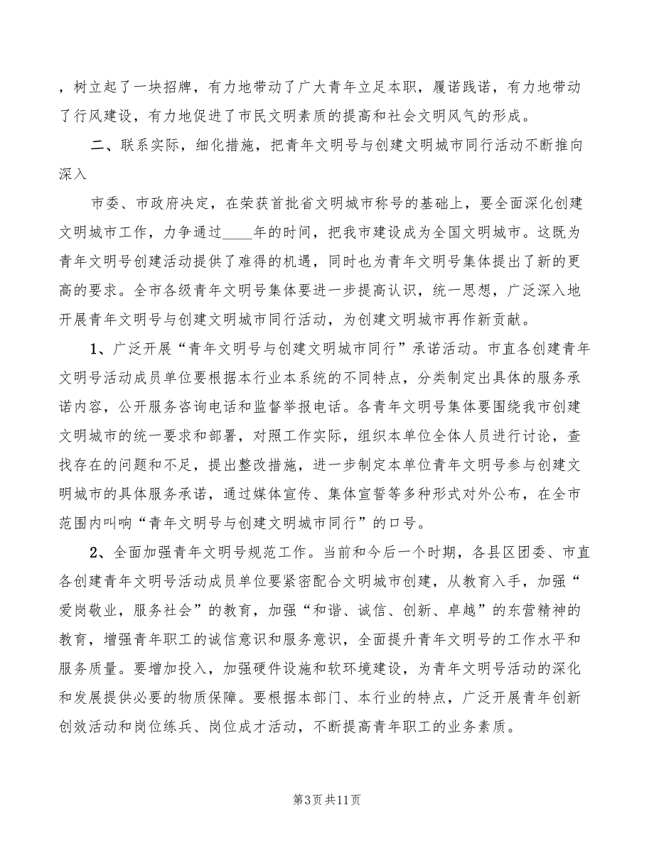 2022年书记在青年文明号与文明城市创建会讲话_第3页