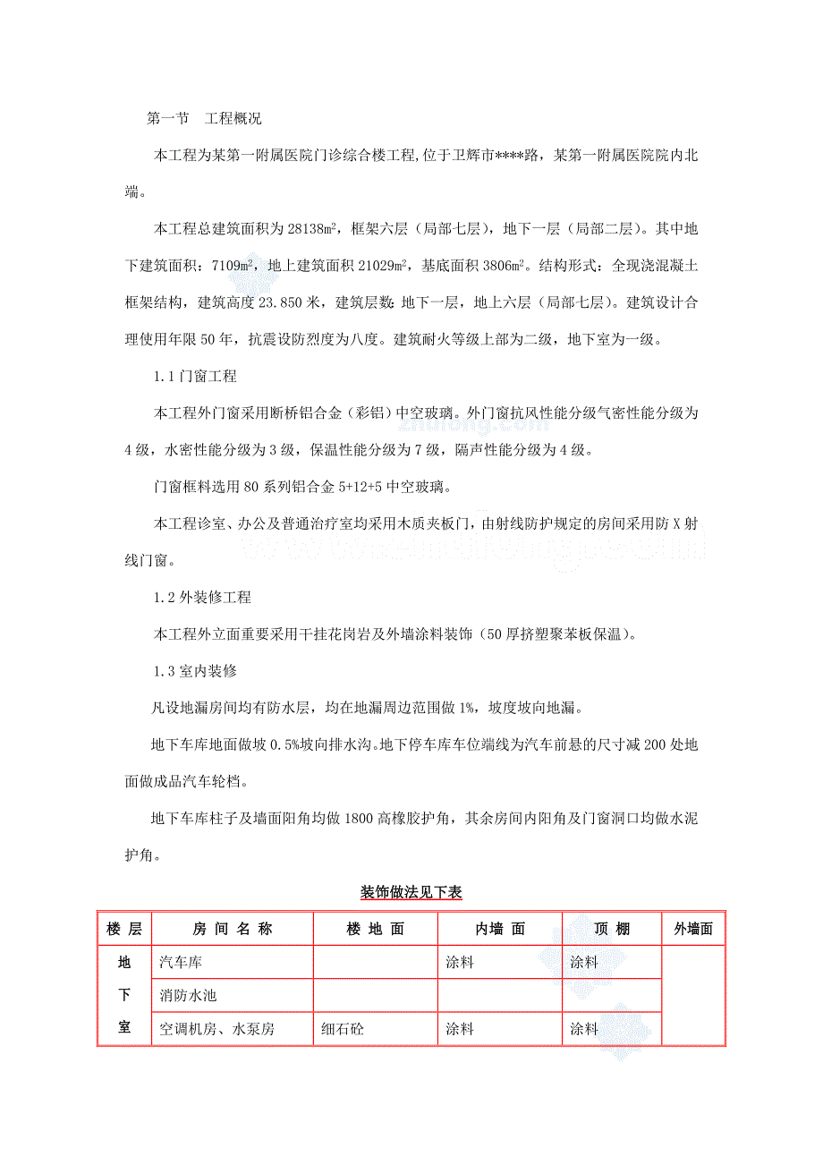 医院综合楼装饰装修施工方案.doc_第1页