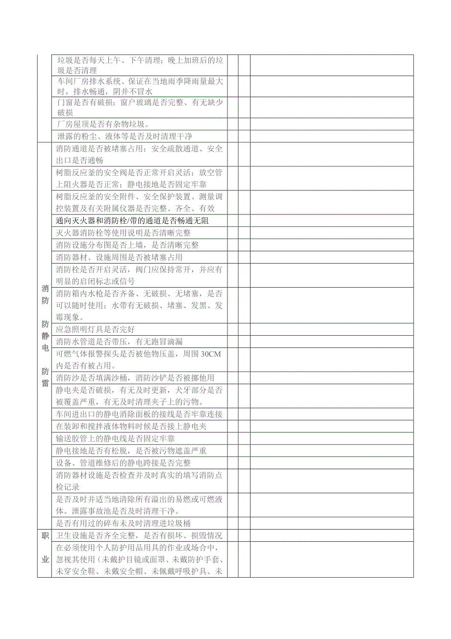 车间日常安全检查表_第3页