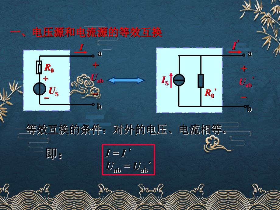 8电压源和电流源的等效互换ppt课件全_第1页