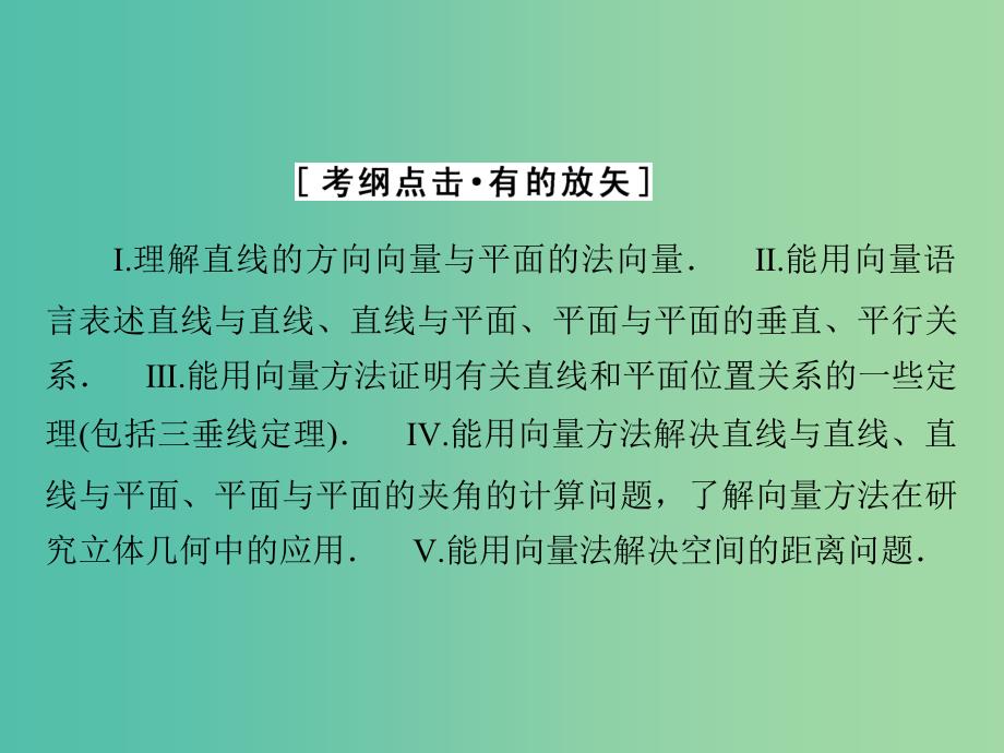 高考数学大一轮复习 第七章 第7节 立体几何中的向量方法课件 理 新人教A版.ppt_第3页