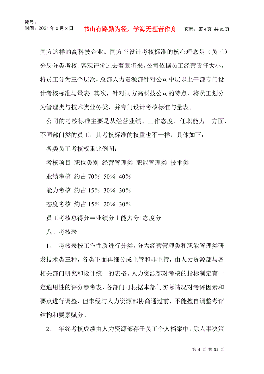 公司员工绩效考核管理制度_第4页