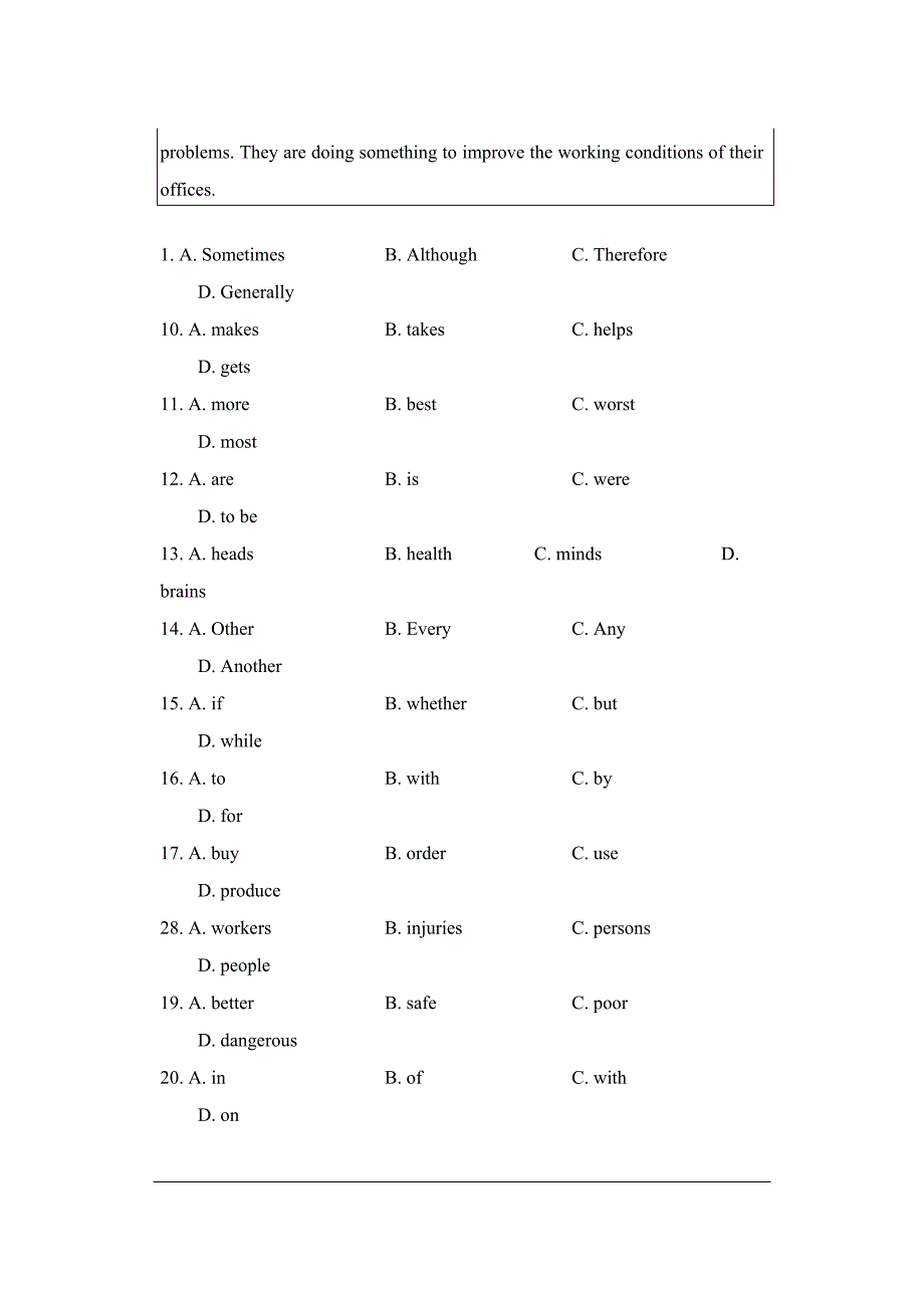 2016年四川高职单招英语模拟题(含答案).doc_第3页