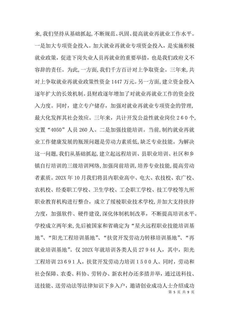 提高就业再就业工作交流发言_第5页