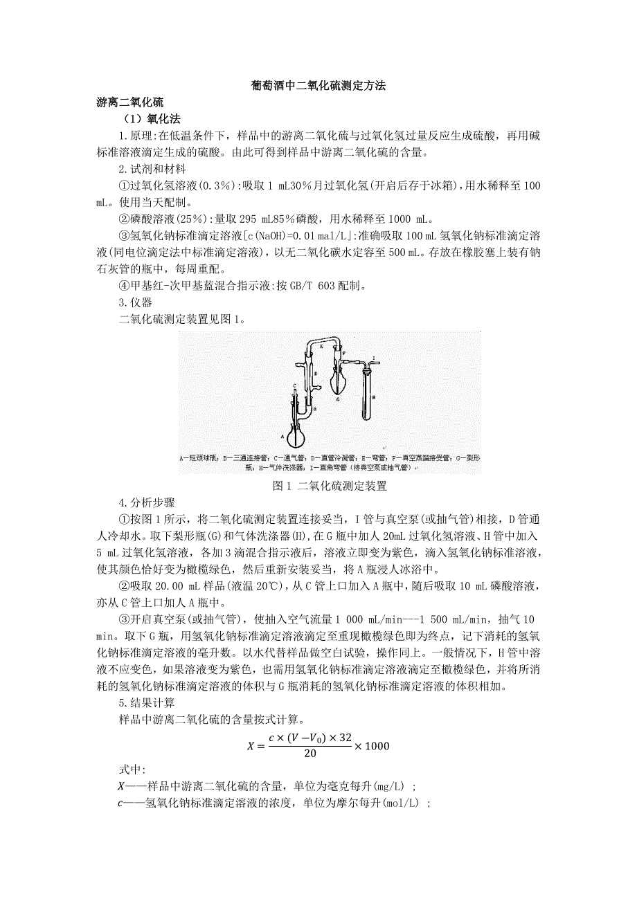 葡萄酒中二氧化硫测定方法_第1页