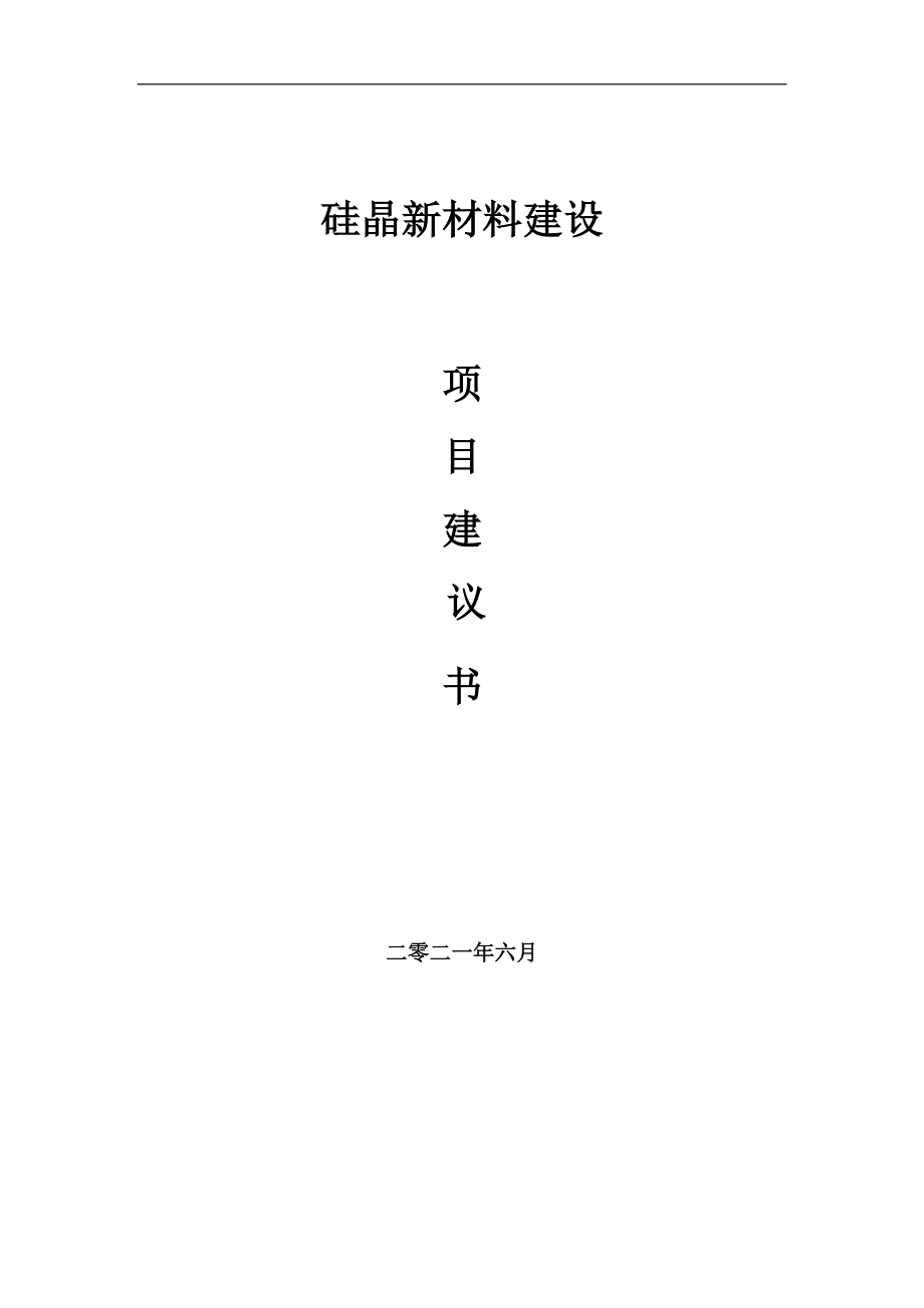 硅晶新材料项目建议书写作参考范本_第1页