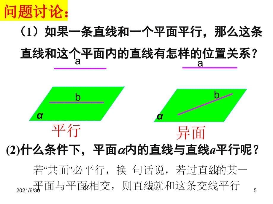 直线与平面平行的性质公开课_第5页