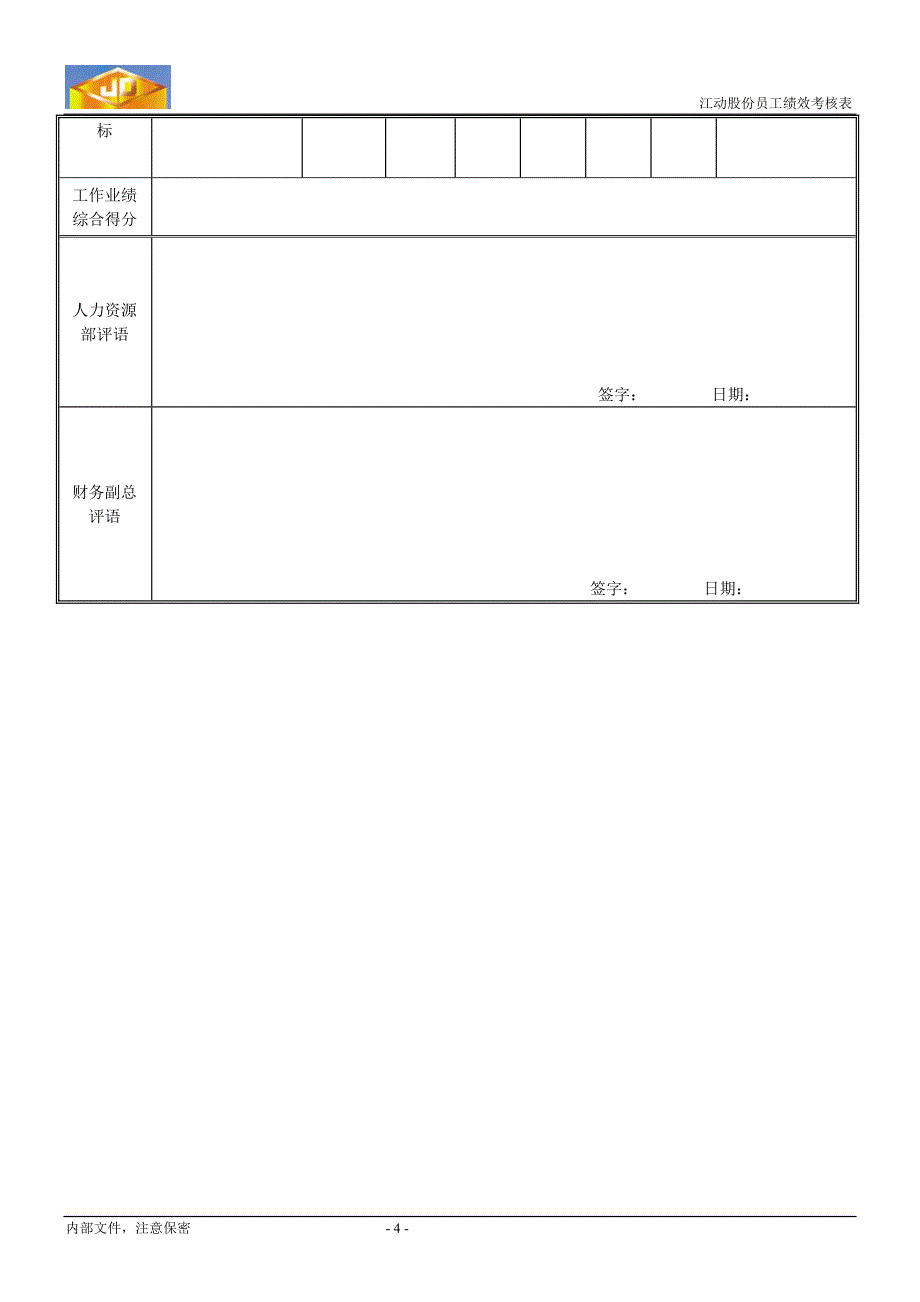 z绩效考核指标资金管理部经理精_第4页