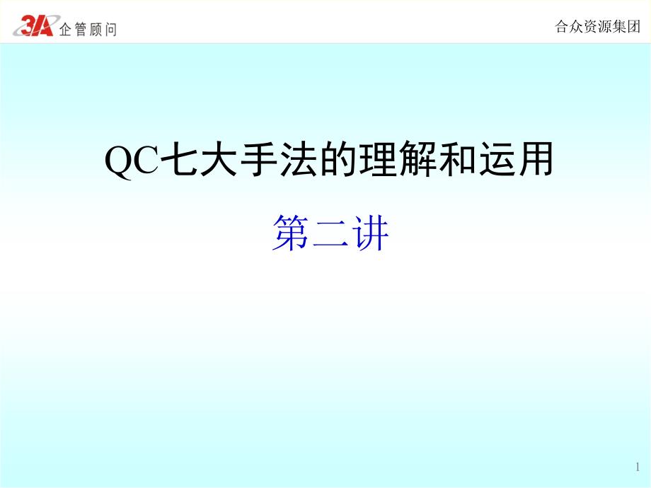 QC七大手法之层别法与检查表_第1页