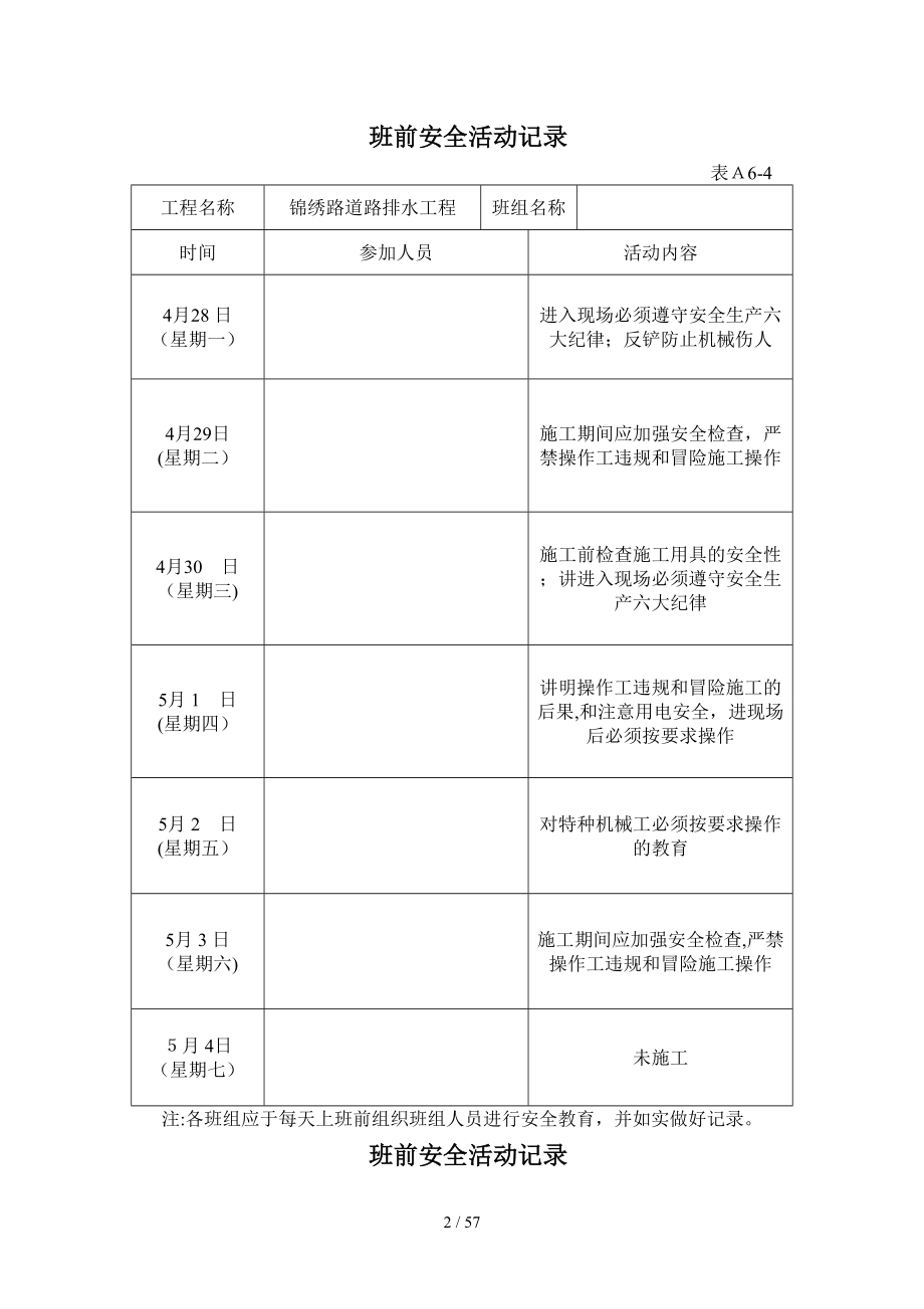 表_班前安全活动记录2（DOC58页）_第2页