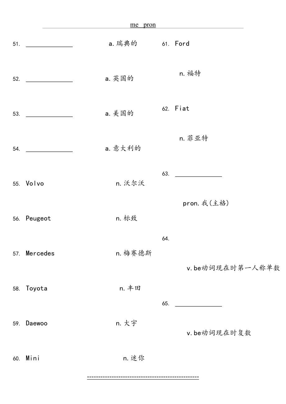 新概念英语第一册单词复习自测卷_第5页