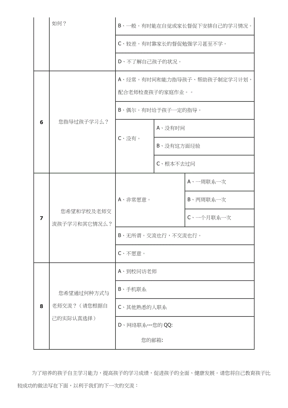 丁家实验小学24班家校沟通调查问卷_第2页