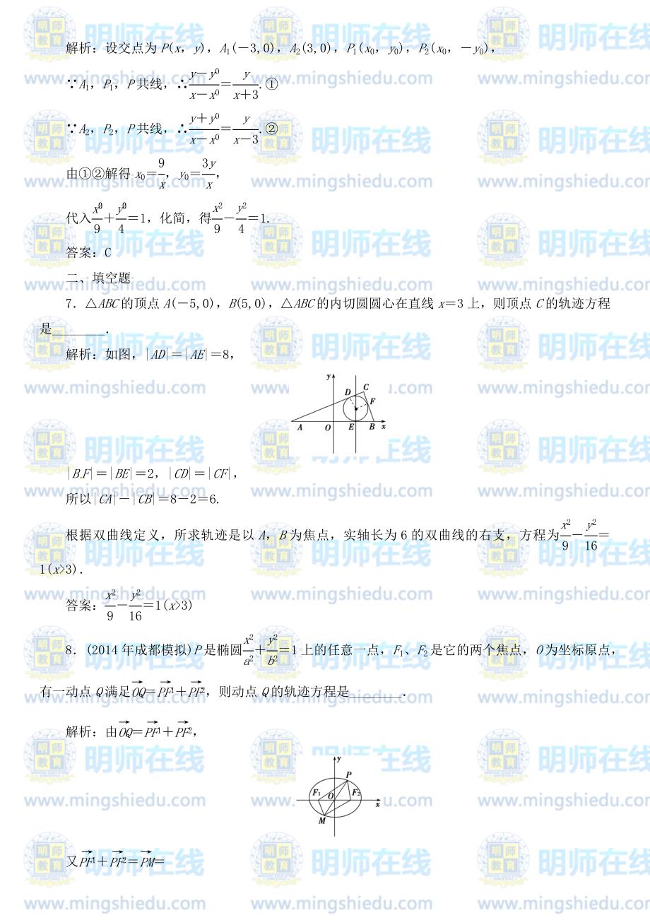 2015高考理科数学《曲线与方程》练习题_第3页