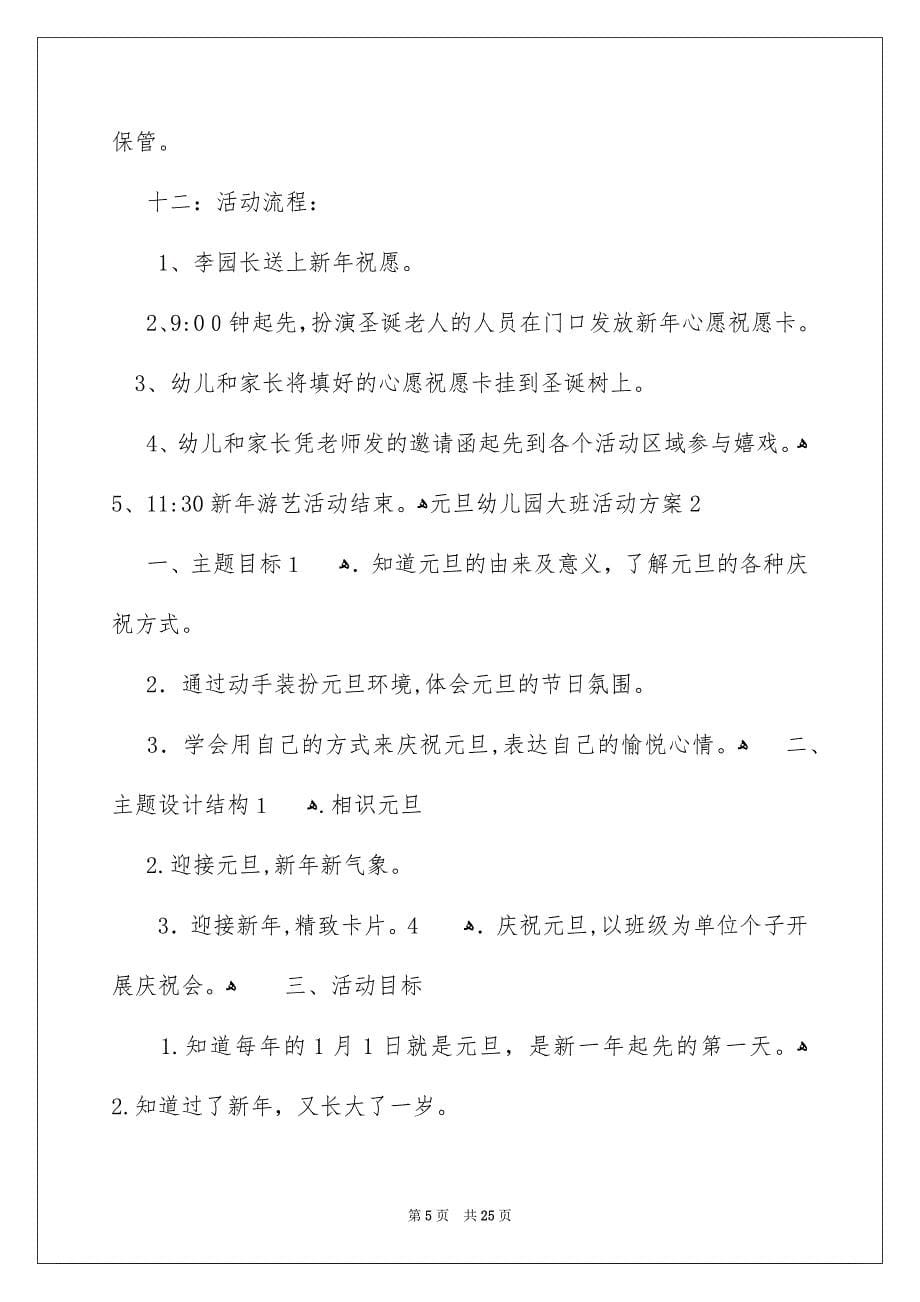 元旦幼儿园大班活动方案_第5页