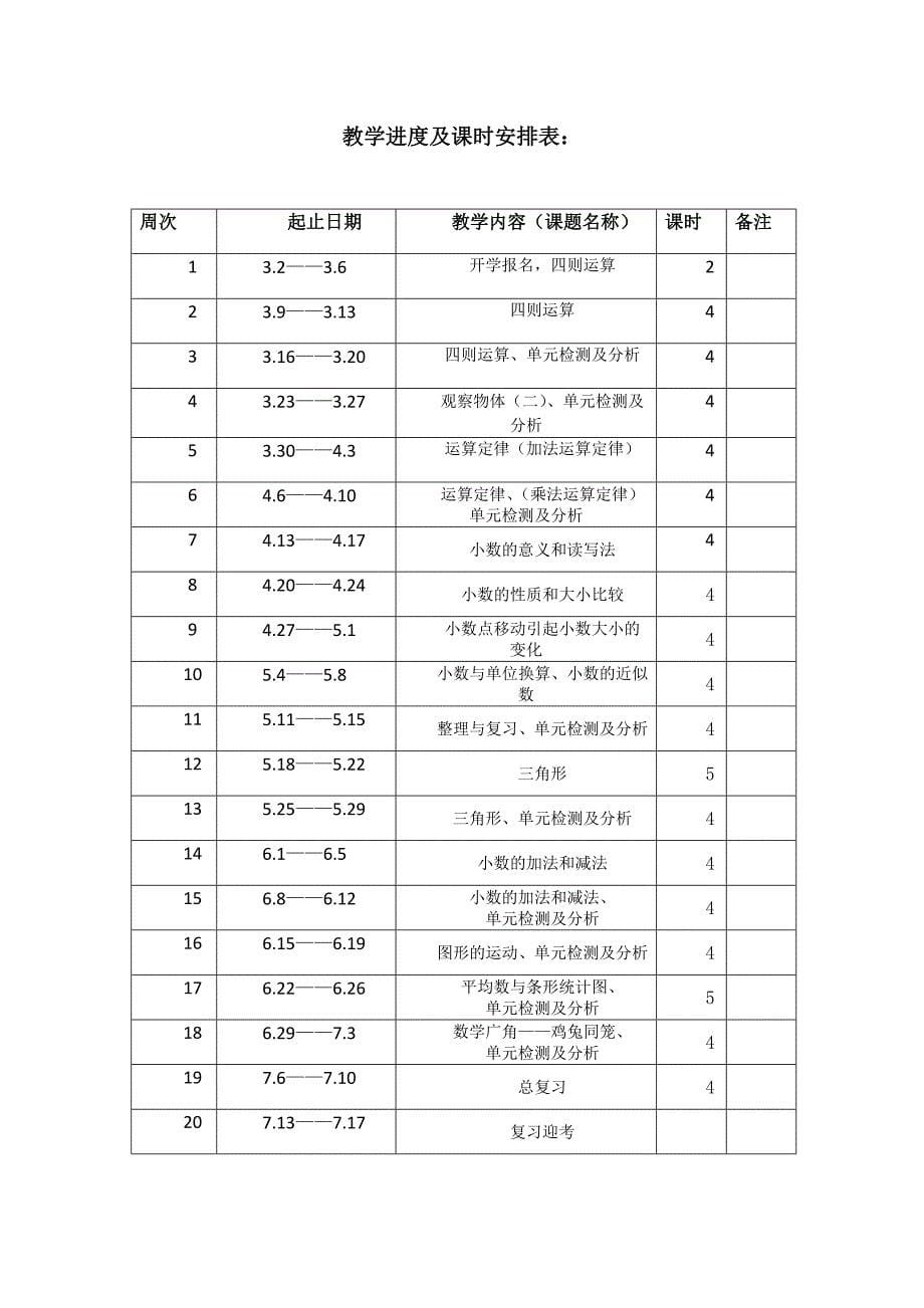 四年级下册数学第八周教案及反思_第5页