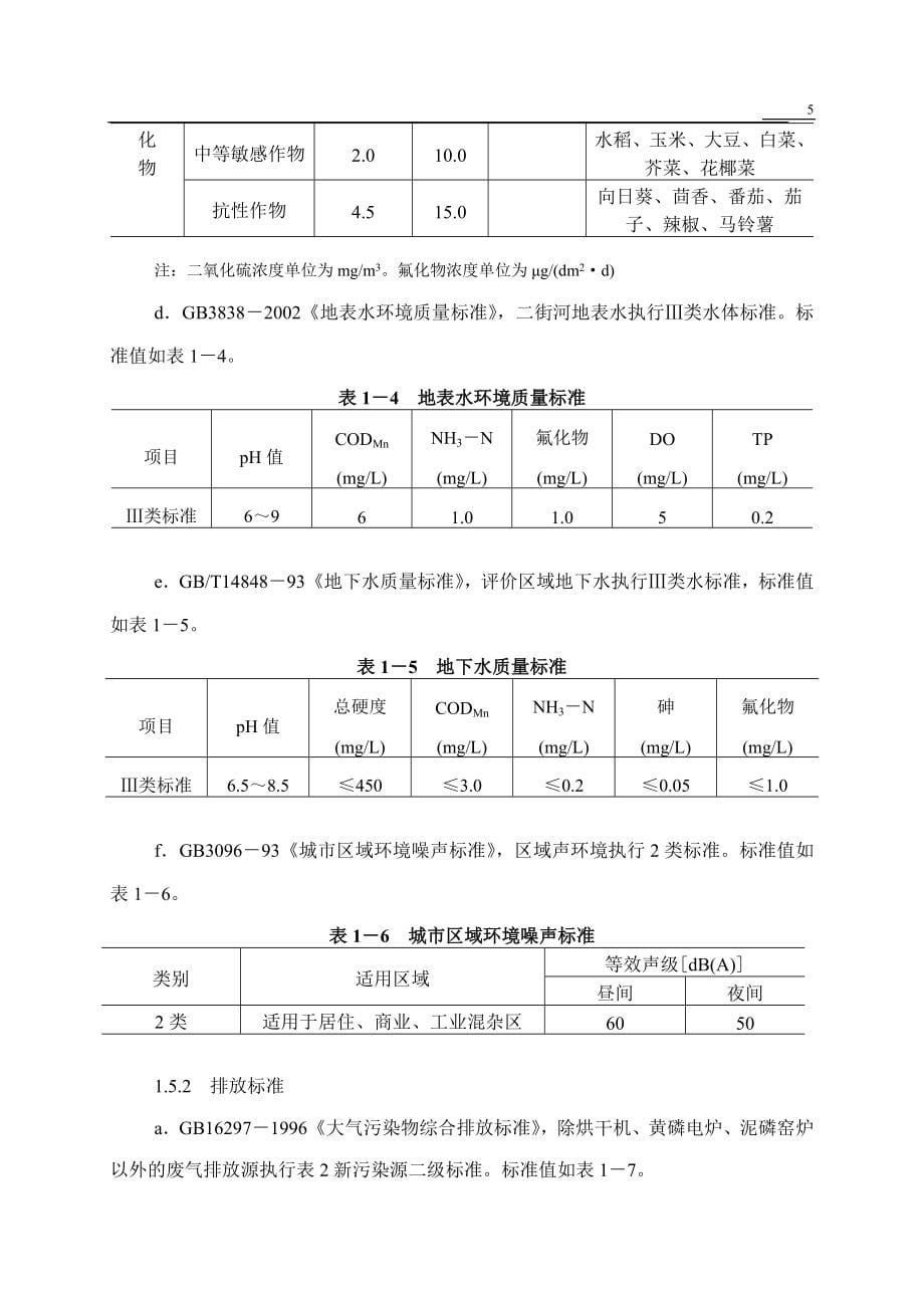 云南昆阳大明磷化工有限公司2215;12500kVA黄磷电炉搬迁技改项目环境影响报告_第5页