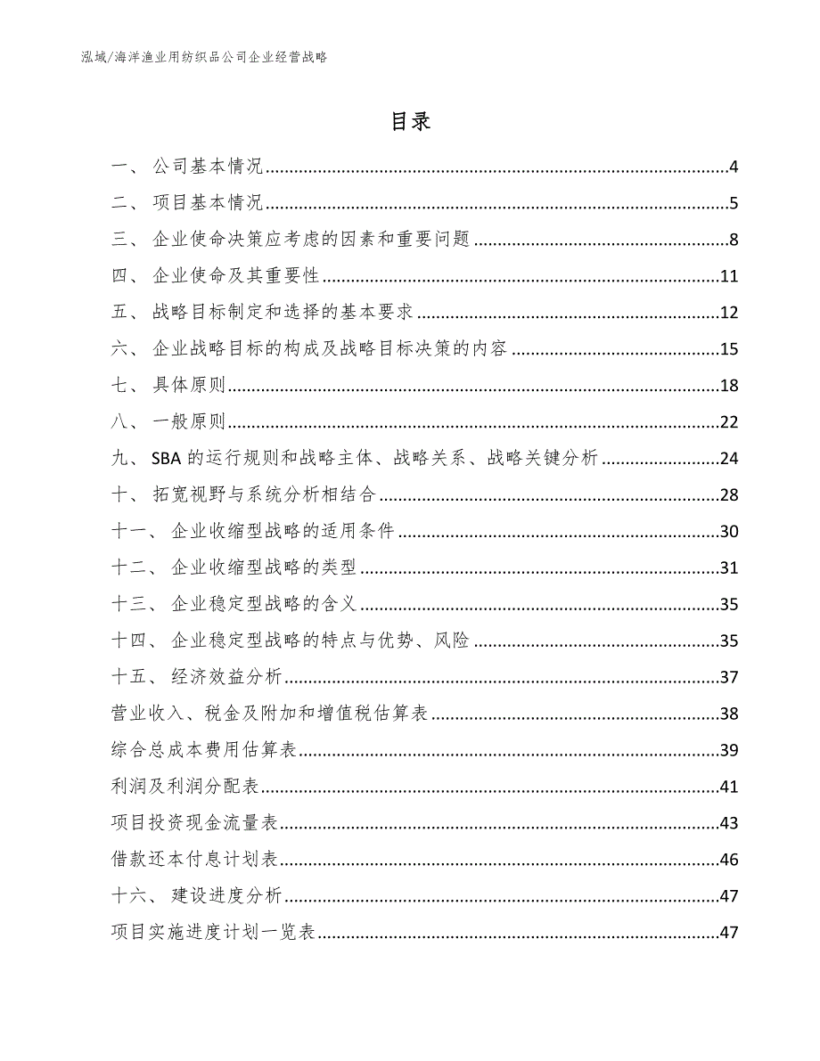 海洋渔业用纺织品公司企业经营战略【范文】_第2页