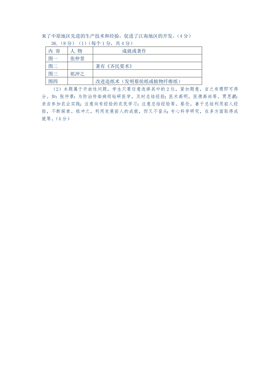 人教版七年级历史上册期末试卷及答案.doc_第4页