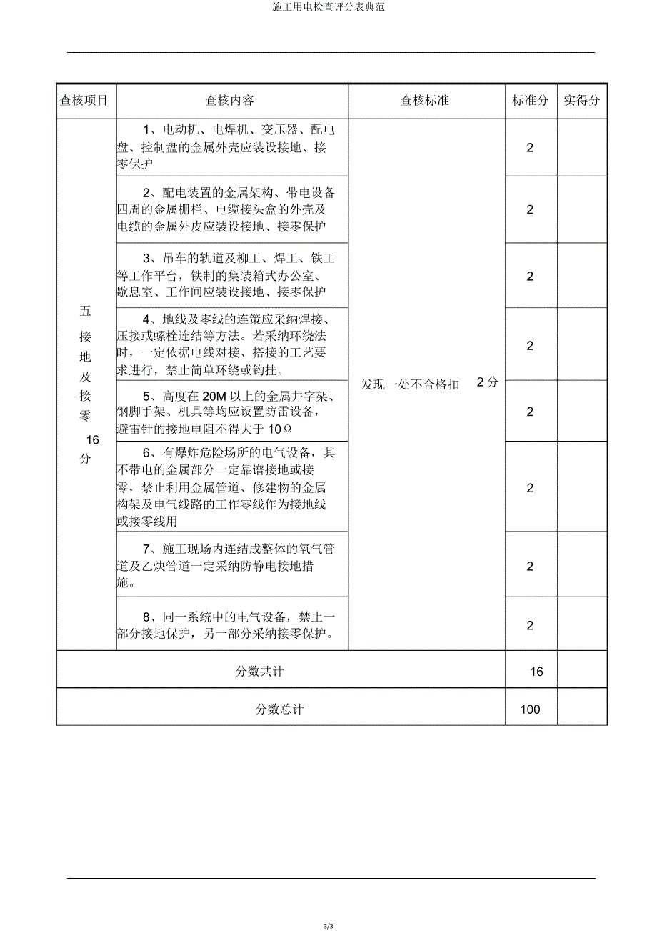 施工用电检查评分表范例.doc_第3页