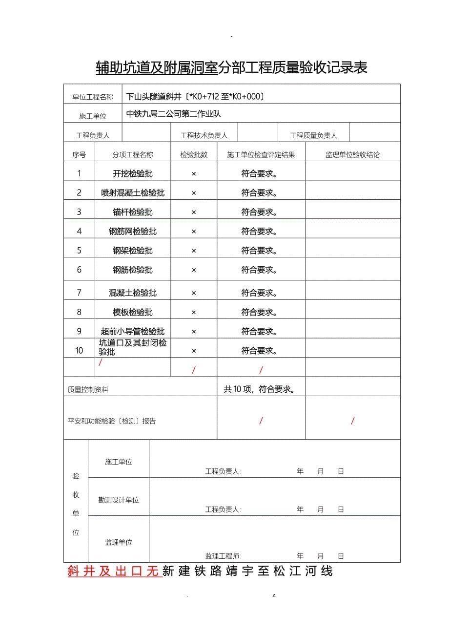 隧道分部工程质量验收表改后_第5页