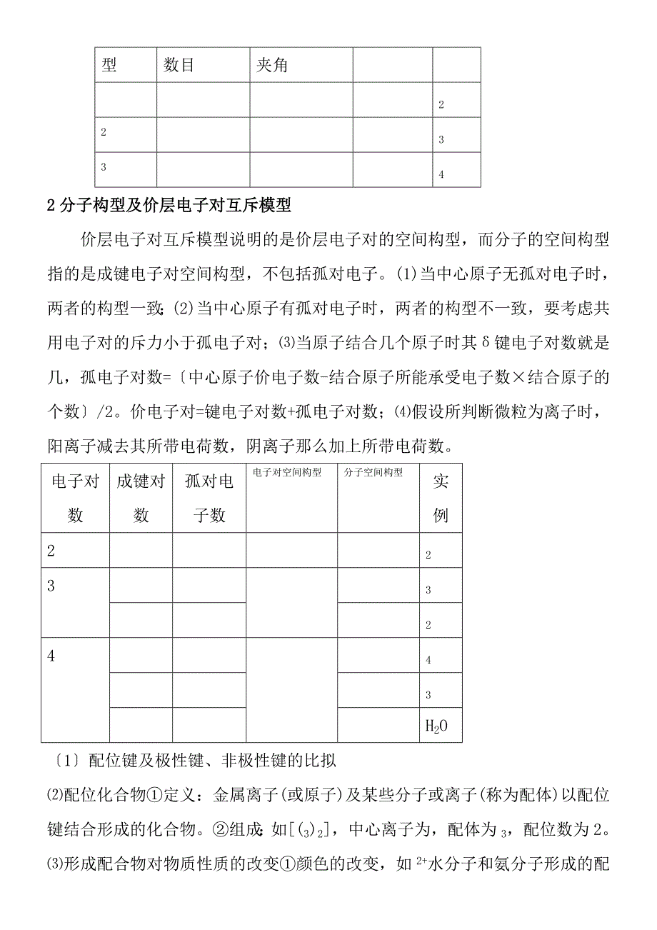 分子结构与性质知识归纳_第2页