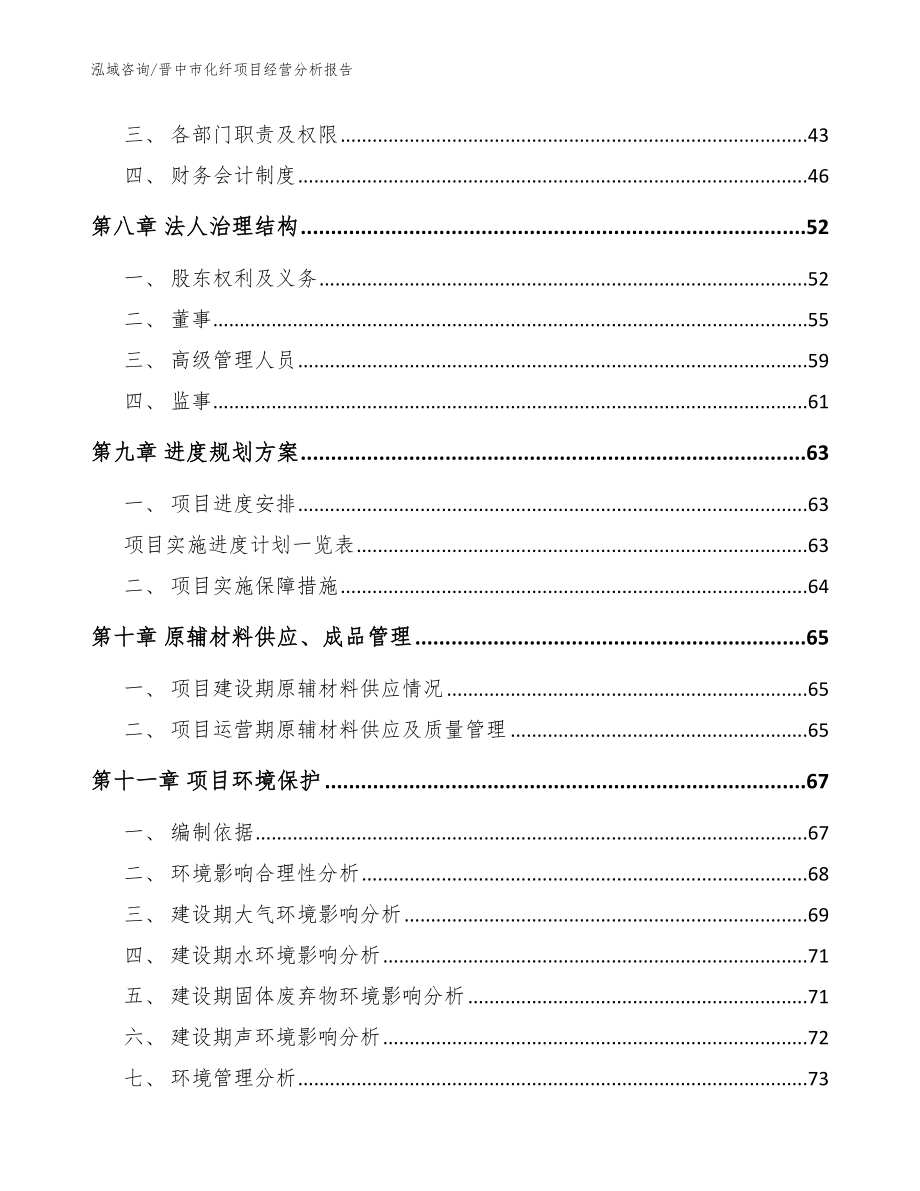 晋中市化纤项目经营分析报告范文模板_第3页