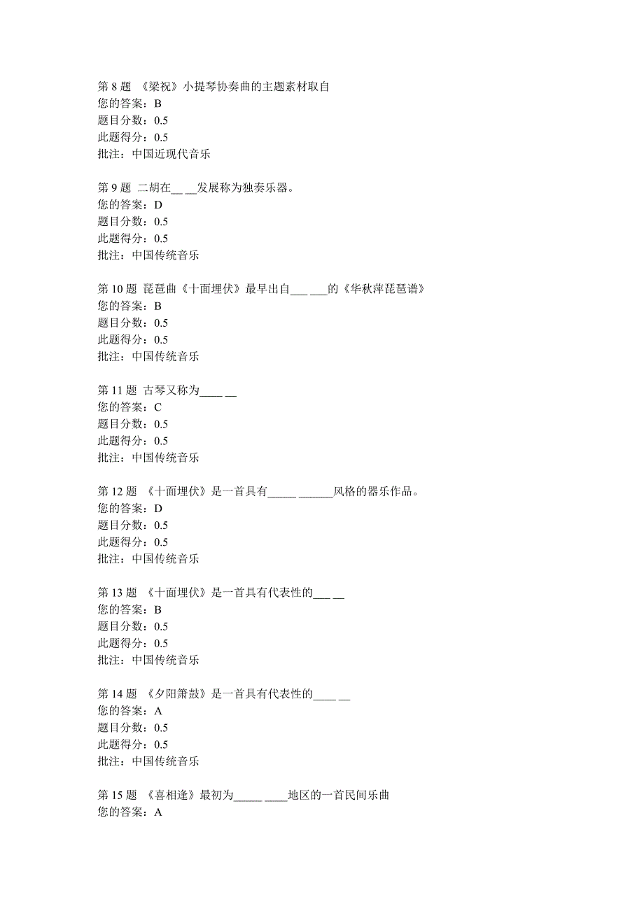 中国石油大学远程教育音乐赏析第一阶段在线作业(满分).doc_第2页