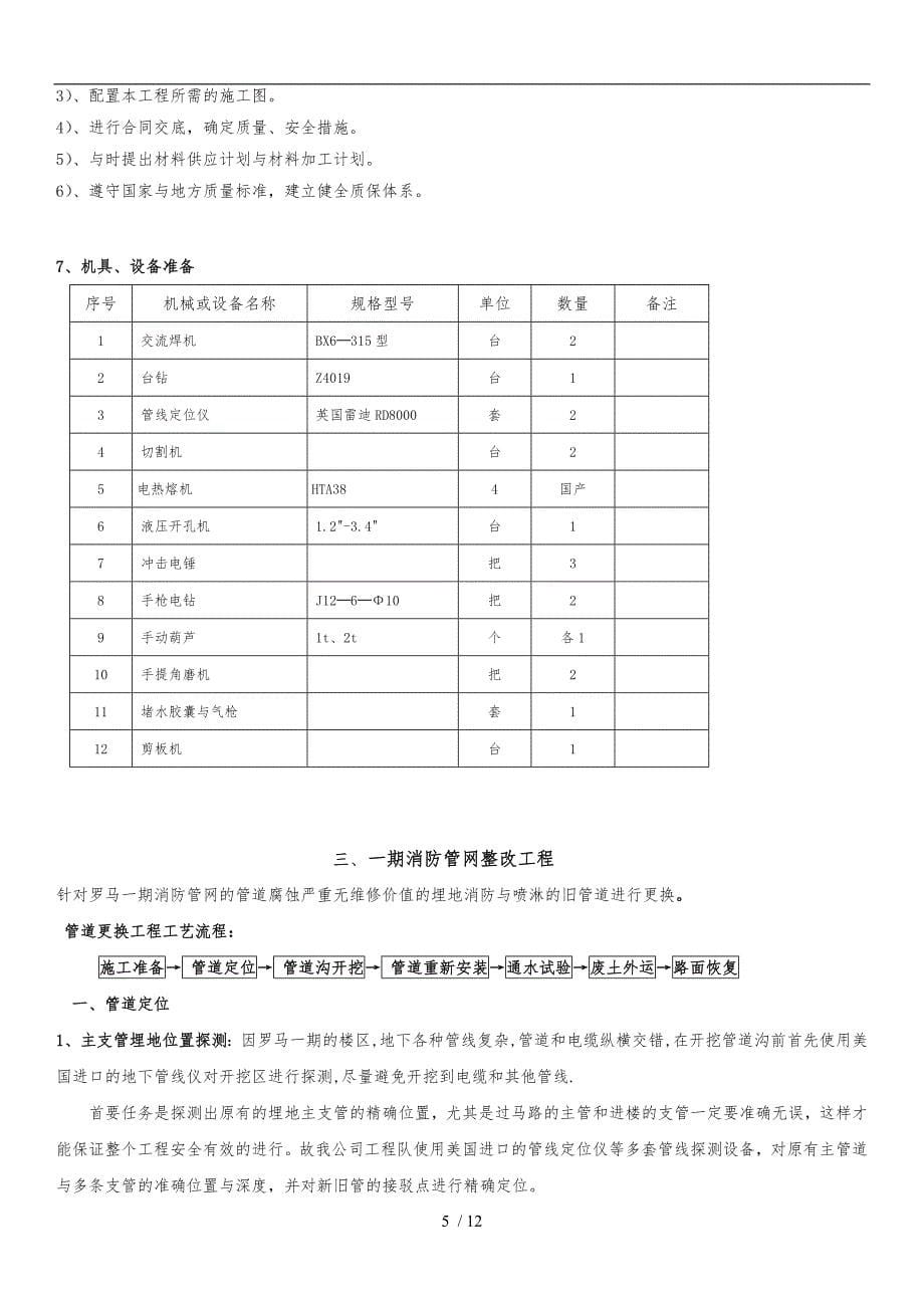 埋地消防管整改工程施工组织设计方案_第5页