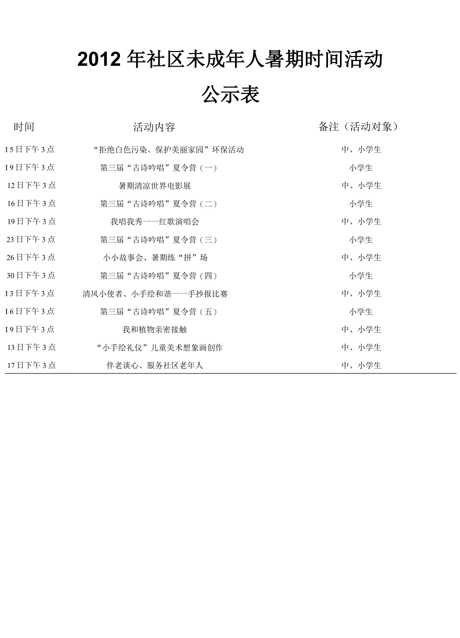 社区实践活动菜单_第1页