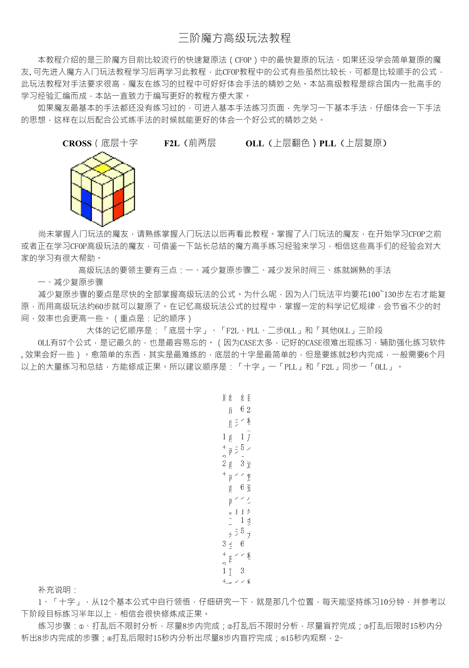 三阶魔方高级玩法教程快速复原法(CFOP)中的最快复原的玩法_第1页